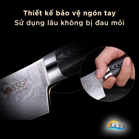Dao Thái Thịt Nhà Bếp Siêu Sắc Cao Cấp Kiểu Nhật Bản Damacus Đạt Chất Lượng Của Đức SSGP