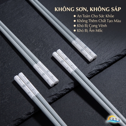 Bộ 5 Đôi Đũa Sợi Thủy Tinh HADU Chống Mốc, Kháng Khuẩn, Chống Trơn, Dài 24.3cm