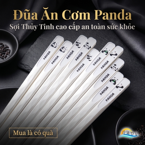 Bộ 5 Đôi Đũa Sợi Thủy Tinh HADU Kháng Khuẩn, Chống Mốc, Đầu Nhám Chống Trơn, Màu Trắng