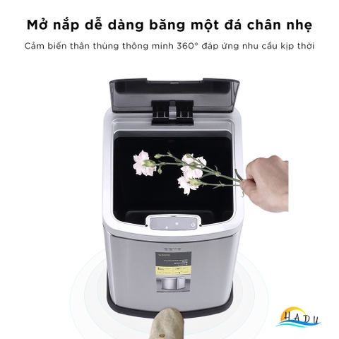 Thùng Rác Cảm Ứng Tự Động CCKO 6L, Thân Inox Chống Vân Tay, Cắm Điện, Đèn LED