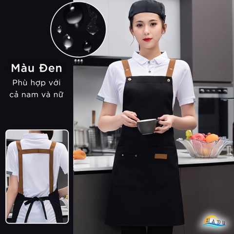 Tạp Dề Nấu Ăn Chống Thấm HADU, Có Nhiều Túi, Dây Đeo Điều Chỉnh, Nhiều Màu