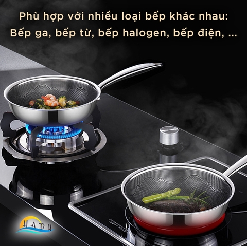 Chảo Chống Dính Bếp Từ Sâu Lòng Mini Inox 304 Cao Cấp 18cm 5 Lớp Đạt Chất Lượng Đức SSGP
