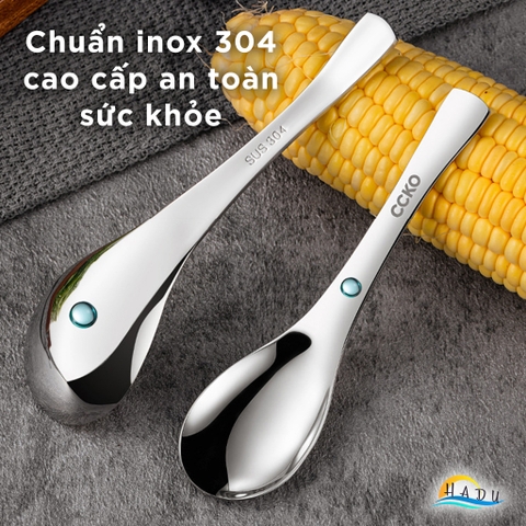 Thìa Ăn Phở Inox 304 CCKO, Đúc Nguyên Khối, Sang Trọng, Nhiều Size