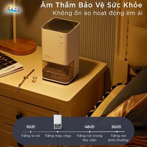 Máy Hút Ẩm Mini OIDIRE, Hút 300ml/Ngày, Bình Chứa 1.2L, Tiết Kiệm Điện, Cho Phòng Ngủ 30m²