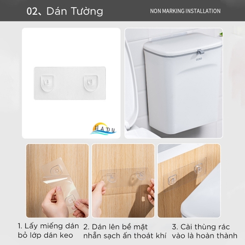 Thùng Rác Treo Tủ Bếp CCKO 7L 9L, Nắp Ngăn Mùi, 2 Chế Độ Mở (Trượt & Lật)