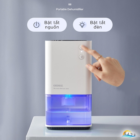 Máy Hút Ẩm Mini OIDIRE, Hút 300ml/Ngày, Bình Chứa 1.2L, Tiết Kiệm Điện, Cho Phòng Ngủ 30m²