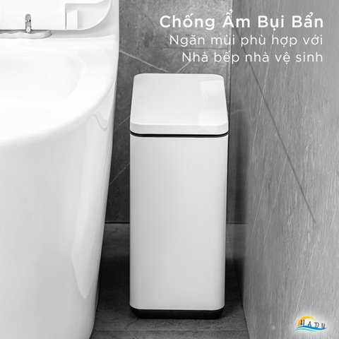 Thùng Rác Inox Chữ Nhật Hẹp CCKO 8L, Khử Mùi Bằng Than Hoạt Tính, Nhiều Màu