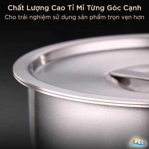 Bát Inox 304 Kiểu Hàn Quốc Có Nắp, 12cm (500ml), Dùng Hấp Trứng, Đạt Chất Lượng LFGB Đức SSGP