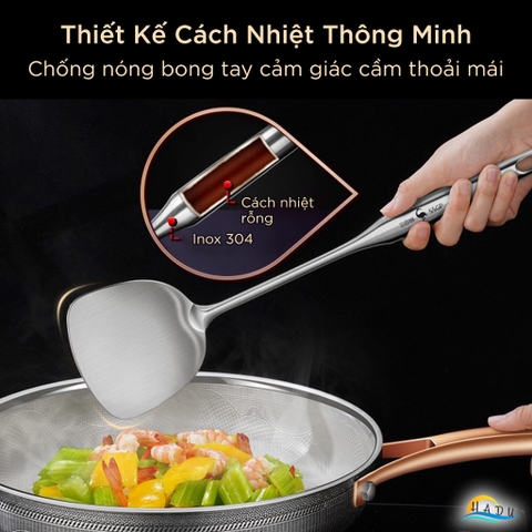 Xẻng Nấu Ăn Inox 316L Kháng Khuẩn Cao Cấp SSGP, Vá Múc Canh Lớn Đạt Chất Lượng LFGB Đức