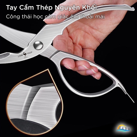 Kéo Cắt Gà Trợ Lực Nhà Bếp Cao Cấp SSGP, Kéo Cắt Thực Phẩm Cộng Lực Không Gỉ Đạt Chất Lượng LFGB Đức