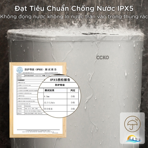 Thùng Rác Cảm Ứng Tự Động CCKO 14L, Chống Nước IPX5, Nắp Kín Ngăn Mùi, Nhiều Màu