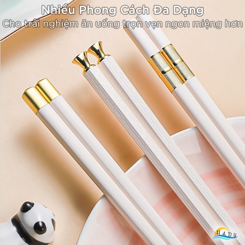 Bộ 5 Đôi Đũa Sợi Thủy Tinh HADU Kháng Khuẩn, Chống Trượt, Chịu Nhiệt, 24.3cm