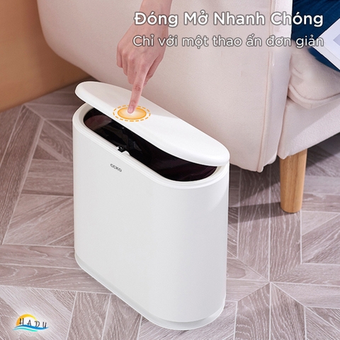 Thùng Rác Phân Loại 2 Ngăn CCKO 9L, Nắp Nhấn Mở, Cho Phòng Khách, Nhiều Màu