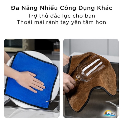 Bộ 4 Khăn Lau Bếp CCKO Siêu Thấm Hút, Không Rụng Lông, Đa Năng, 30x30cm, Nhiều Màu