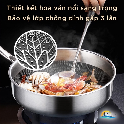 Chảo Chống Dính Lòng Sâu Bếp Từ SSGP 26cm, Thân Inox 316, Phủ Dupont Mỹ, Đáy 5 Lớp, Đạt Chất Lượng LFGB Đức