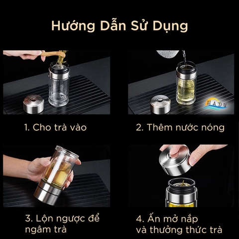 Bình Pha Trà Thủy Tinh 2 Lớp SSGP 330ml, Có Lõi Lọc Inox, Giữ Nhiệt Chống Bỏng, Đạt Chất Lượng LFGB Đức