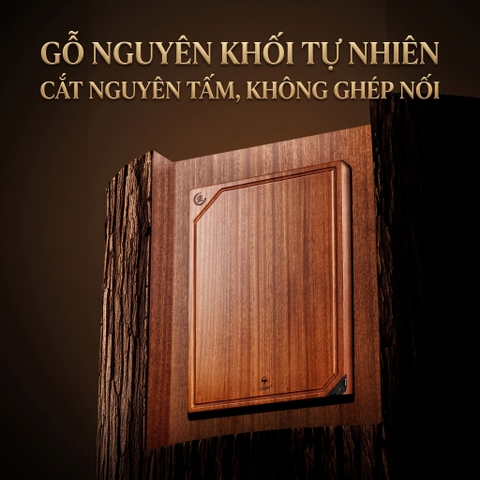 Thớt Gỗ Mun Cao Cấp Nguyên Khối Không Sơn Ghép Phân Biệt Sống Chín Đạt Chất Lượng LFGB Đức SSGP