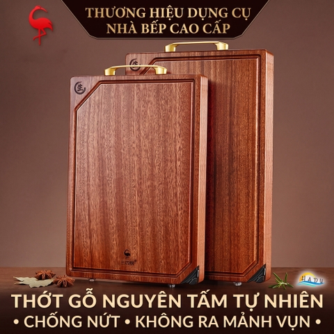 Thớt Gỗ Mun Cao Cấp Nguyên Khối Không Sơn Ghép Phân Biệt Sống Chín Đạt Chất Lượng LFGB Đức SSGP