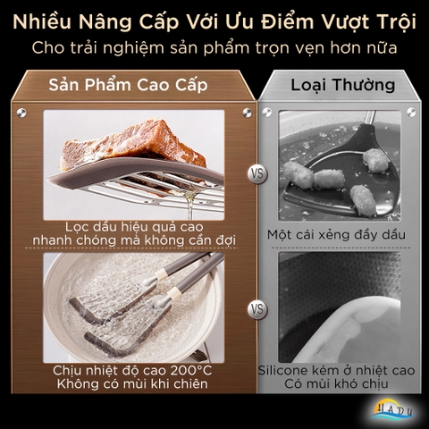 Xẻng Lật Lọc Dầu Silicone SSGP, Chịu Nhiệt, Không Trầy Xước Nồi, Đạt Chất Lượng LFGB Đức