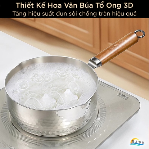 Nồi Inox 316L Bếp Từ SSGP 22cm (3L) Tay Cầm Gỗ Sồi, 5 Lớp, Đạt Chất Lượng LFGB Đức