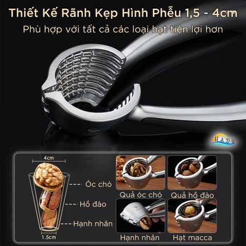 Kẹp Tách Vỏ Hạt Óc Chó SSGP, Hợp Kim Kẽm, Đa Năng, Tay Cầm Trợ Lực, Đạt Chất Lượng LFGB Đức