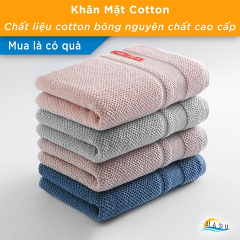 Khăn Mặt Cotton Sợi Tre HADU Kháng Khuẩn, Siêu Mềm Mại, Thấm Hút Tốt, 24x76cm, Nhiều Màu