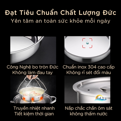 Tô Trộn Inox 304 SSGP 1.3L, Có Nắp Đậy Kín, Đường Kính 20cm, Dùng Trộn Bột, Bảo Quản, Đạt Chất Lượng LFGB Đức