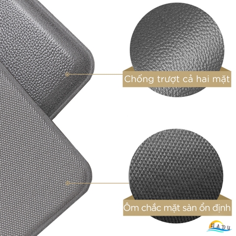 Thảm Nhà Bếp Chống Trượt 44x81cm – Da PU Cao Cấp, Chống Nước, Dày 12mm, Bảo Vệ Chân Mềm Mại HADU