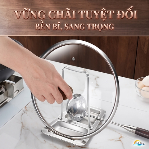 Giá Đỡ Khay Đựng Vung Nồi Gác Muôi Thìa Đa Năng Inox 304 Cao Cấp Chống Gỉ SSGP Berlin Classic
