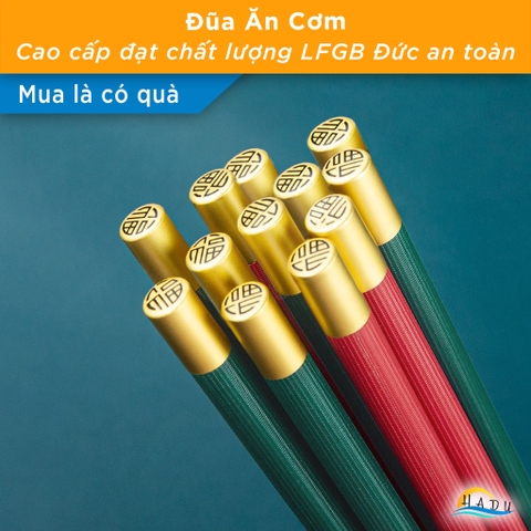 Bộ 5 Đôi Đũa Sợi Thủy Tinh HADU Kháng Khuẩn, Chịu Nhiệt, Chống Trượt, 24.3cm