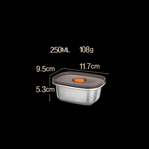 Hộp Bảo Quản Tủ Lạnh Inox 304 SSGP, Nắp Silicone Kín Khí, Chống Rò Rỉ, Đạt Chất Lượng LFGB Đức