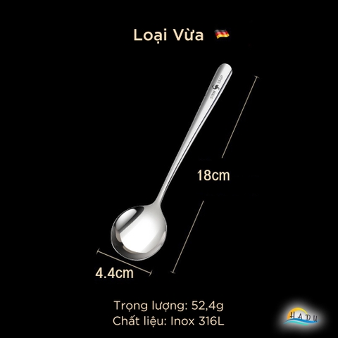 Thìa Ăn Cơm, Muỗng Ăn Phở Inox 316L SSGP Cao Cấp, Thìa Sâu Lòng Đúc Nguyên Khối Đạt Chất Lượng Đức LFGB
