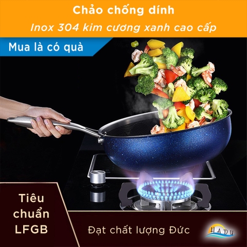 Chảo Chống Dính Lòng Sâu Bếp Từ SSGP 30cm, Thân Inox 304, Phủ Teflon An Toàn, Đạt Chất Lượng LFGB Đức