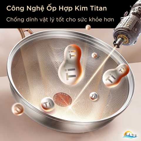 Chảo Tổ Ong Inox 316L Chống Xước SSGP 32cm, Phủ Titanium, Đáy 3 Lớp, Đạt Chất Lượng LFGB Đức