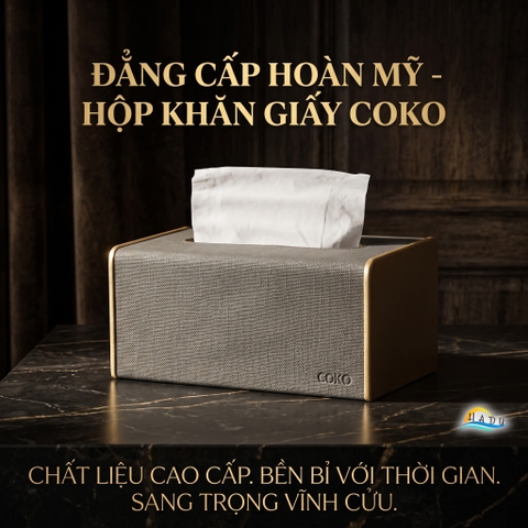 Hộp Đựng Khăn Giấy Bọc Da CCKO, Để Bàn Sang Trọng, Đáy Nam Châm, Nhiều Màu