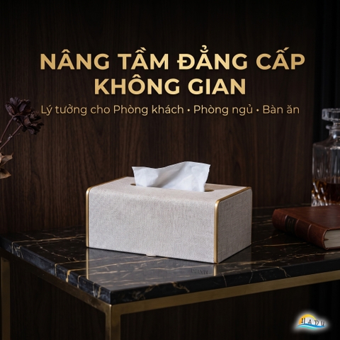 Hộp Đựng Khăn Giấy Bọc Da CCKO, Để Bàn Sang Trọng, Đáy Nam Châm, Nhiều Màu