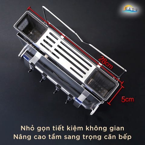 Giá Để Dao Thớt Đa Năng SSGP Inox 304, Treo Tường hoặc Để Bàn, Kèm Ống Đũa, Đạt Chất Lượng LFGB Đức