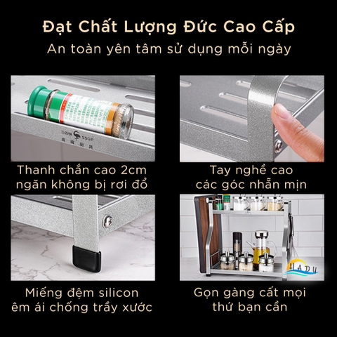 Kệ Đựng Gia Vị Nhà Bếp 2 Tầng Cao Cấp Đạt Chất Lượng Đức SSGP