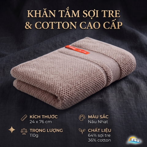 Khăn Mặt Cotton Sợi Tre HADU Kháng Khuẩn, Siêu Mềm Mại, Thấm Hút Tốt, 24x76cm, Nhiều Màu