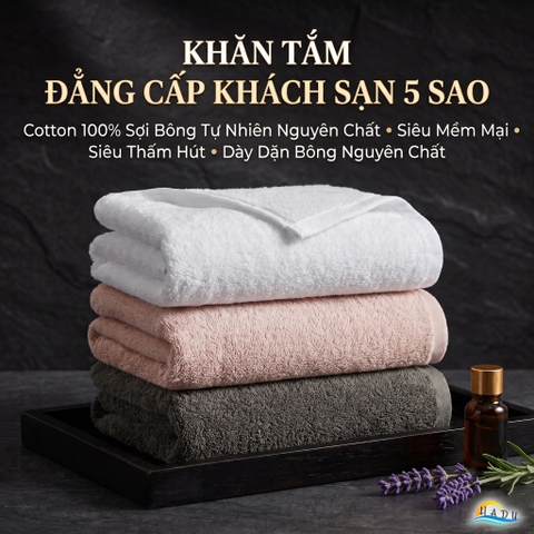 Khăn Tắm Cotton HADU Kháng Khuẩn, Siêu Mềm Mại, Thấm Hút Tốt, 70x140cm, Nhiều Màu