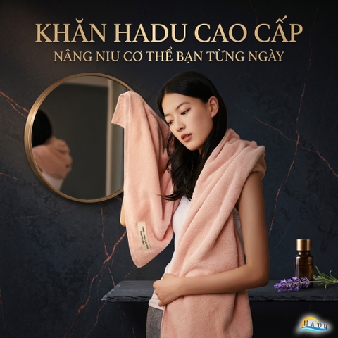 Khăn Tắm Cotton HADU Kháng Khuẩn, Siêu Mềm Mại, Thấm Hút Tốt, 70x140cm, Nhiều Màu