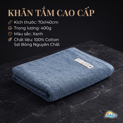 Khăn Tắm Cotton HADU Kháng Khuẩn, Siêu Mềm Mại, Thấm Hút Tốt, 70x140cm, Nhiều Màu