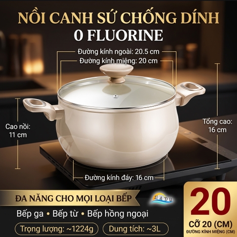 Nồi Chống Dính Bếp Từ SSGP Titan Gốm, 20cm 24cm 26cm, Không Teflon, Đạt Chất Lượng LFGB Đức