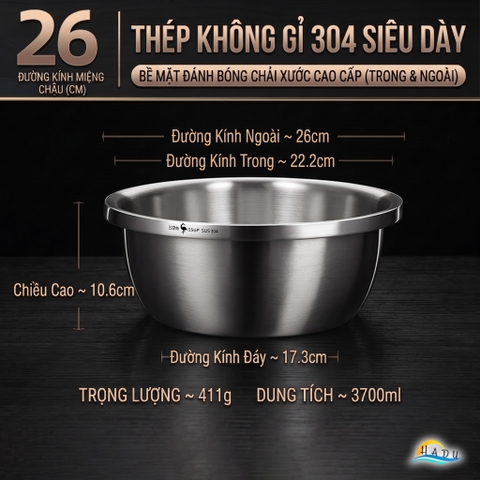 Bộ Rổ và Chậu Inox 304 SSGP, Đa Năng Rửa Rau Củ, Xếp Chồng Gọn, Nhiều Size, Đạt Chất Lượng LFGB Đức
