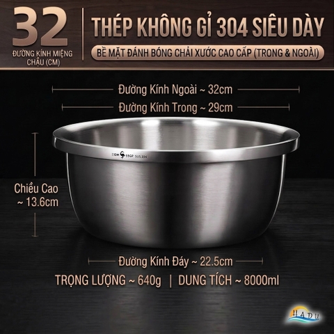 Bộ Rổ và Chậu Inox 304 SSGP, Đa Năng Rửa Rau Củ, Xếp Chồng Gọn, Nhiều Size, Đạt Chất Lượng LFGB Đức