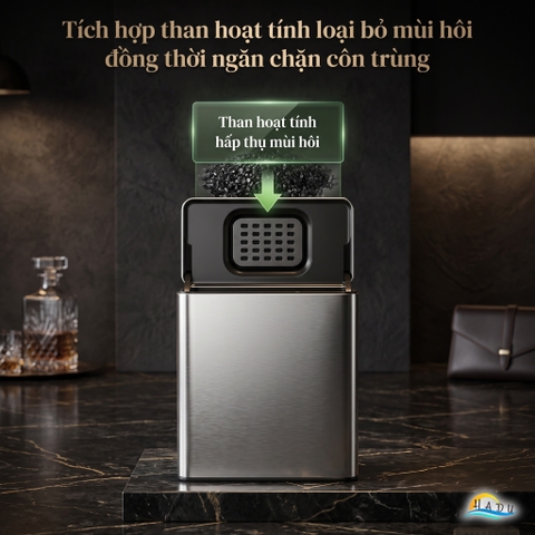Thùng Rác Treo Tủ Bếp CCKO 3L 6L, Khử Mùi Than Hoạt Tính, Vỏ Inox, Nhiều Màu