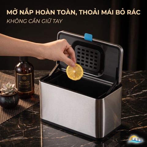 Thùng Rác Treo Tủ Bếp CCKO 3L 6L, Khử Mùi Than Hoạt Tính, Vỏ Inox, Nhiều Màu