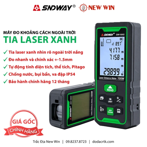 Máy đo khoảng cách laser tia xanh SNDWAY SW-100G