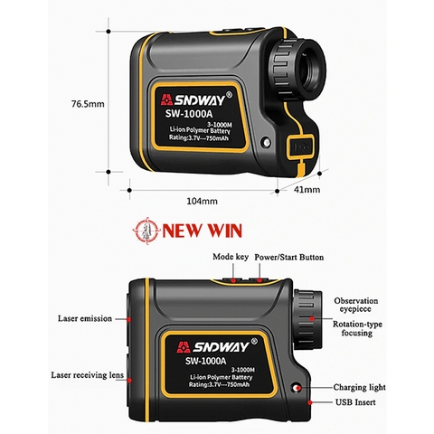 Ống nhòm đo khoảng cách SNDWAY SW-1000A