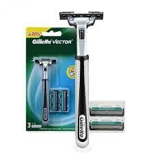 Dao cạo râu GILLETTE VECTOR 2 Lưỡi Kép - Dao Cạo + 1 đầu dao cạo